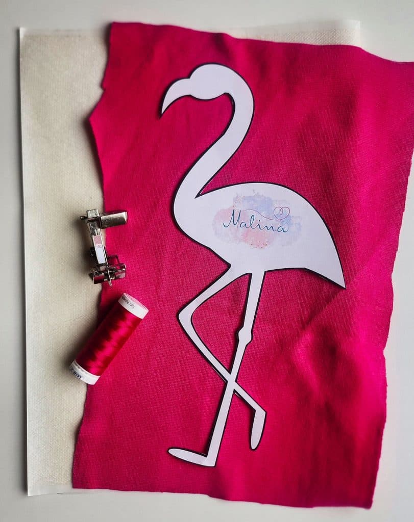 Flamingo Vorlage Stoff Nähgarn Nähfuß