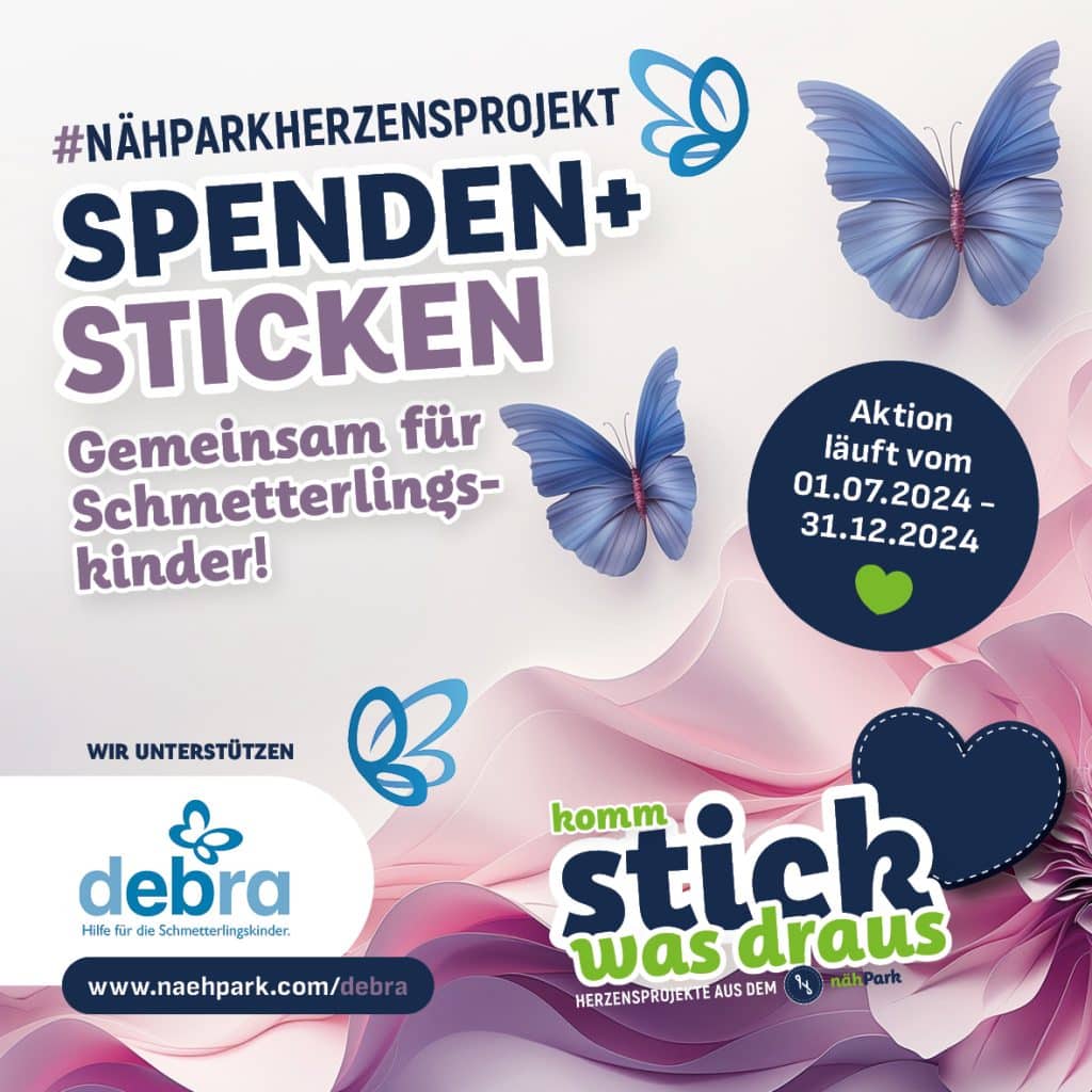 nähpark Herzensprojekt Debra Austria Schmetterling